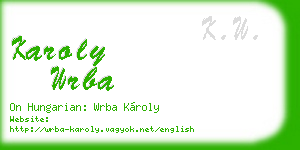karoly wrba business card
